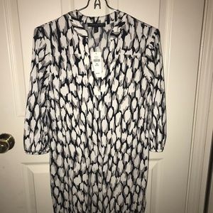 Banana Republic, Dress, White, Black, Grey, XS